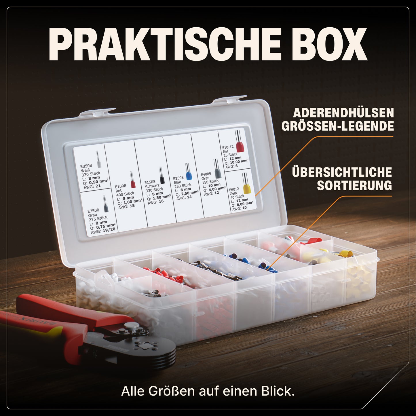 Aderendhülsen-Sortiment 1200 Stück