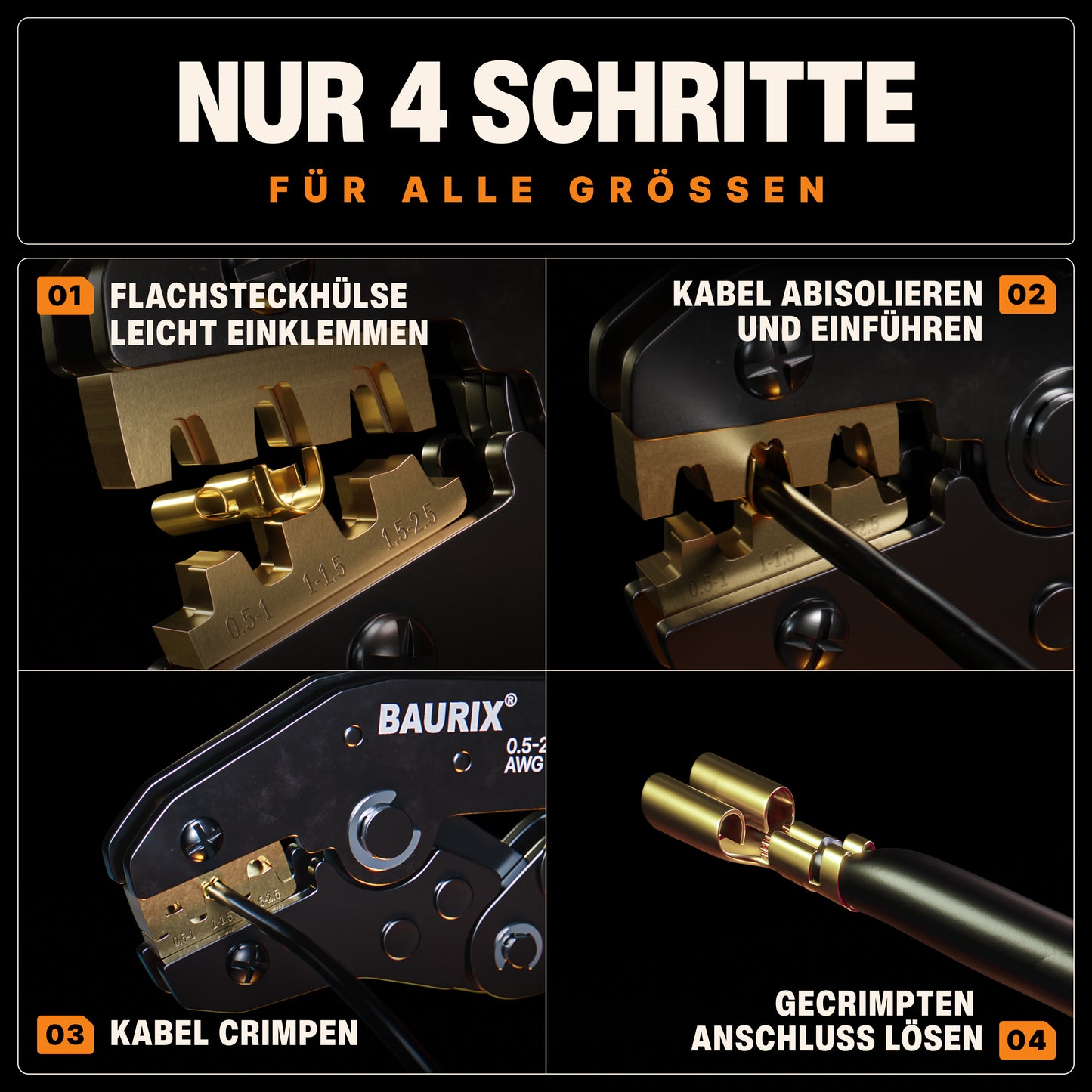 Flachsteckhülsen-Sortiment 300 Stück