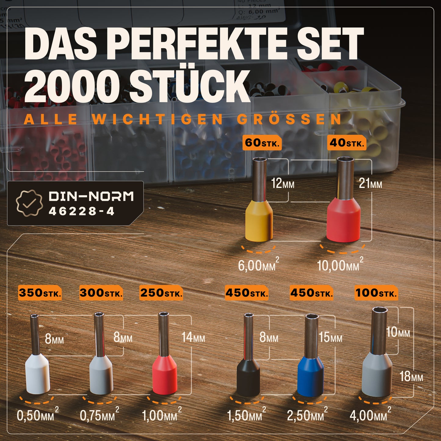 Aderendhülsen-Sortiment 2000 Stück