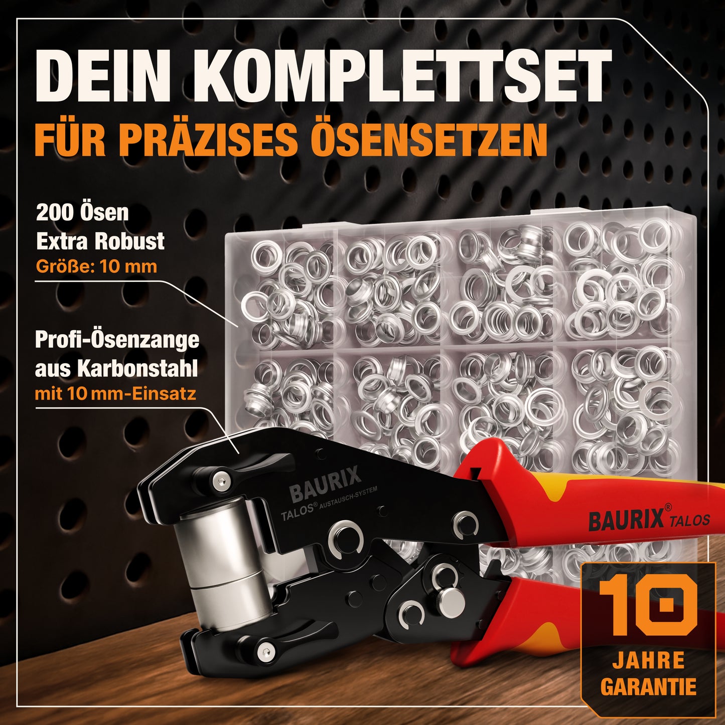 Ösenzange inkl 200 Rostfreie Ösen (Ø 10mm)