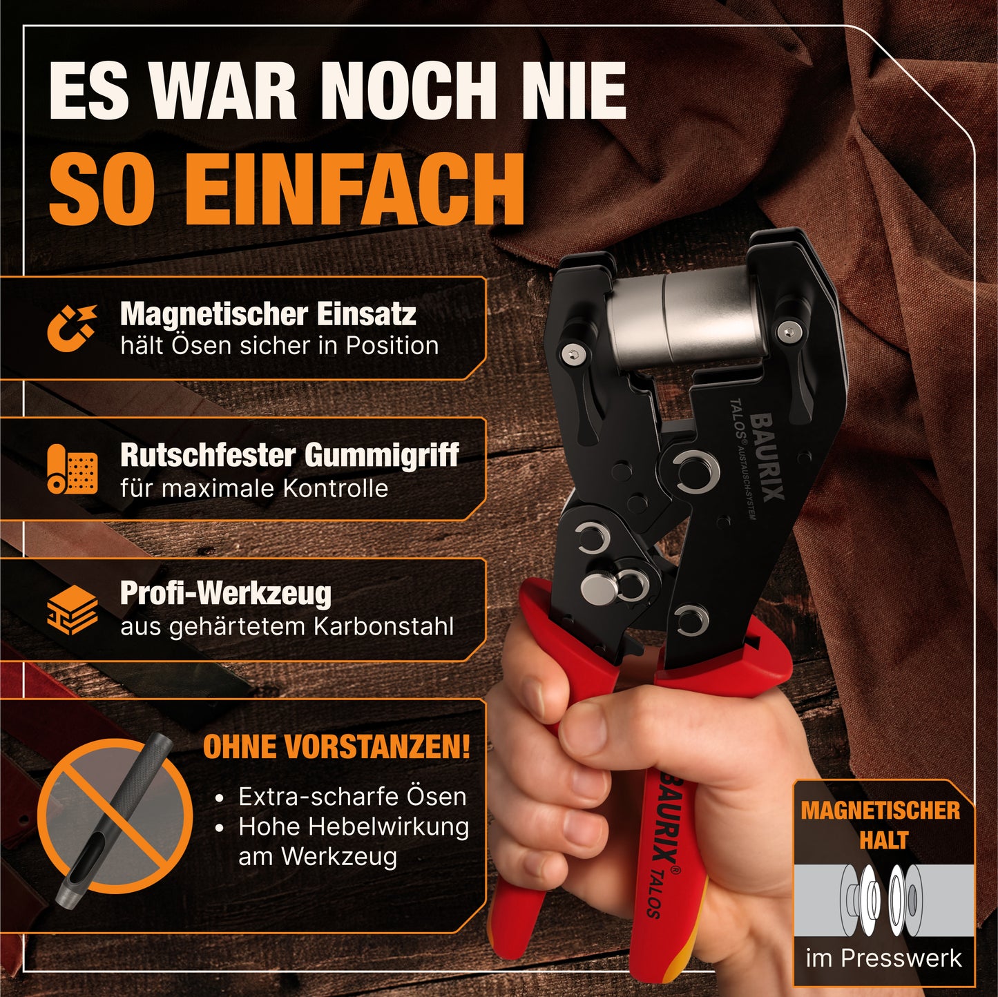 Ösenzange inkl 200 Rostfreie Ösen (Ø 10mm)