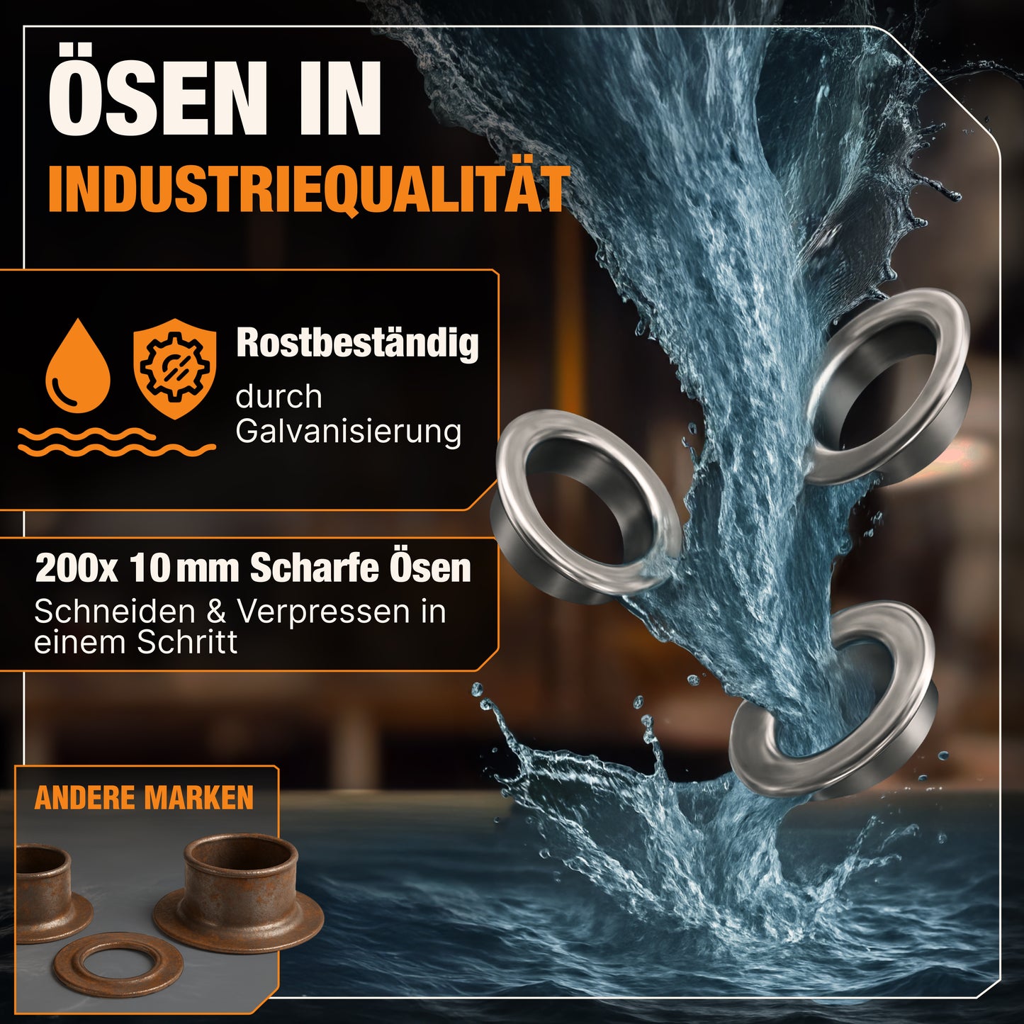 Ösenzange inkl 200 Rostfreie Ösen (Ø 10mm)