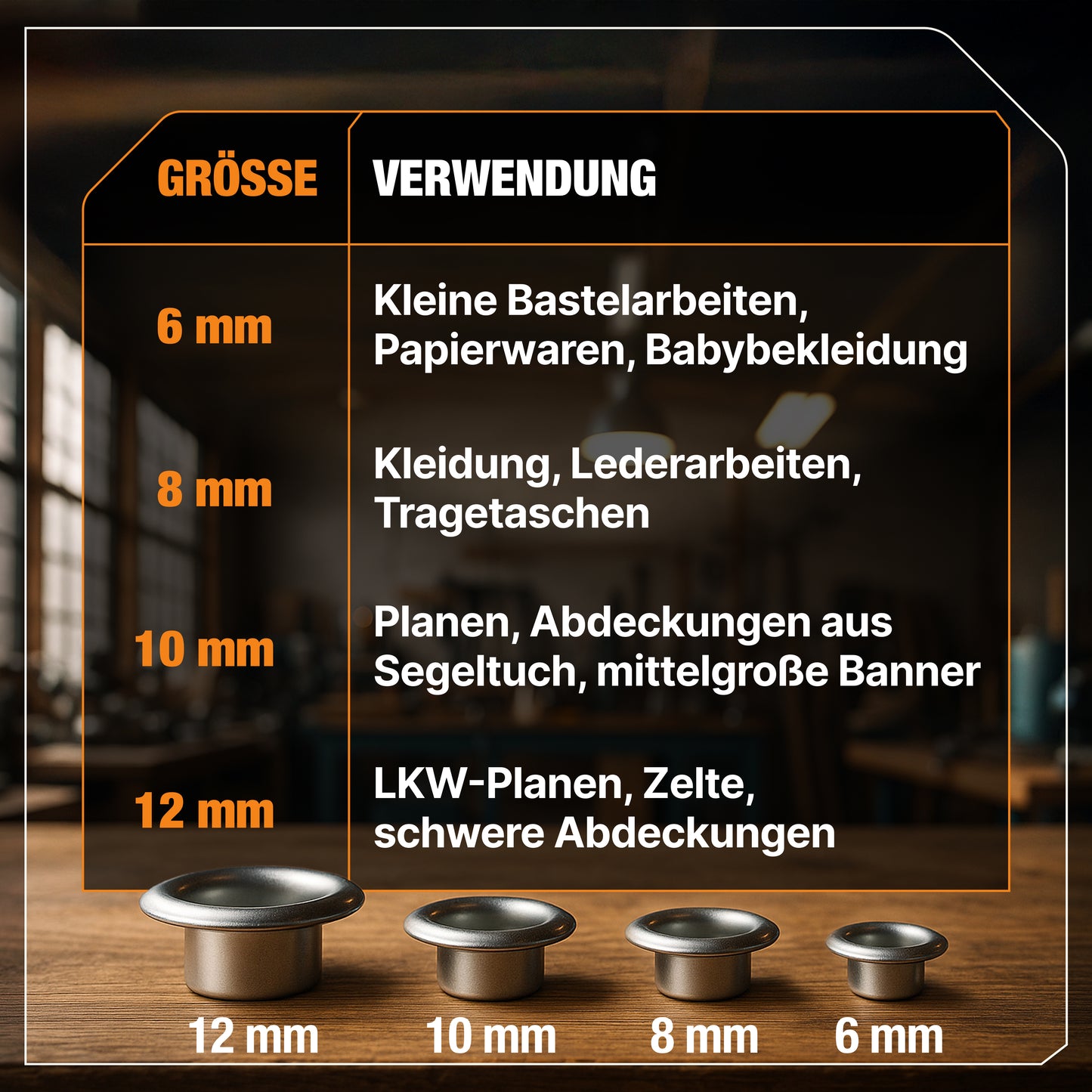 200 Ösen mit magnetischem Einsatz für TALOS Zange - Ø 6mm | Ø 8mm | Ø 12mm