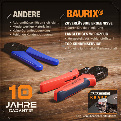Crimpzange für Aderendhülsen (Sechskant)
