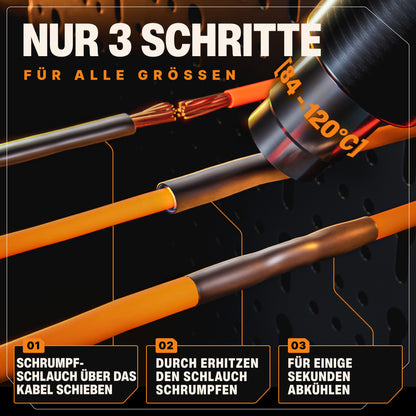 Schrumpfschlauch Sortiment 3:1 - 180 | 300 | 400 Stück - inkl. Heißkleber