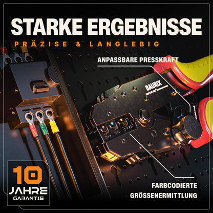 Crimpzange mit Wechselbacken für Kabelschuhe, Flachsteckhülsen, Aderendhülsen